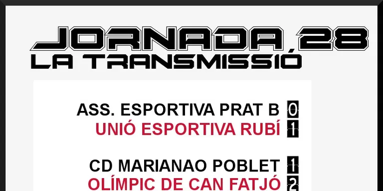 A PEU DE CAMP - JORNADA 28 dissabte