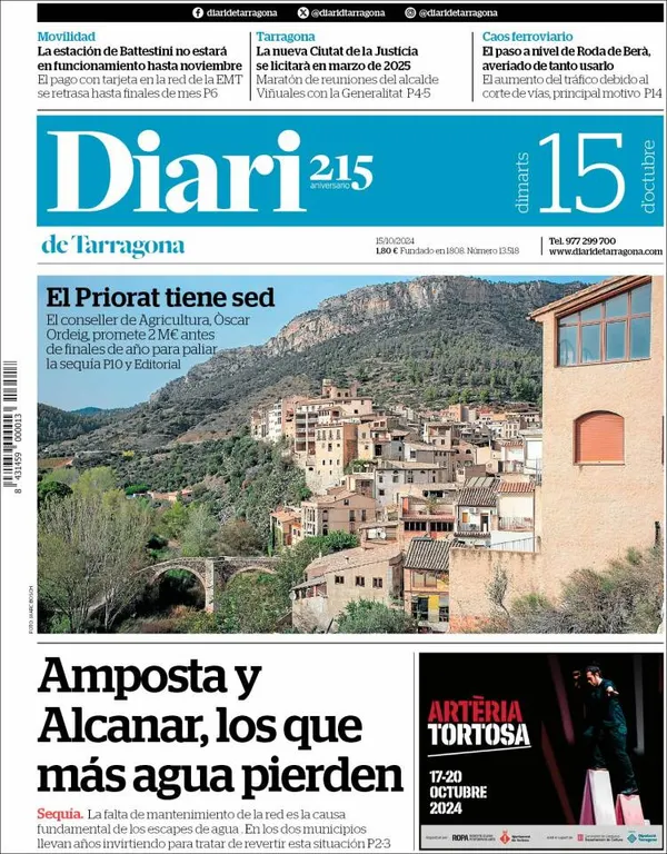 Cop d'ull als diaris d'aquest dimarts 15 d'octubre