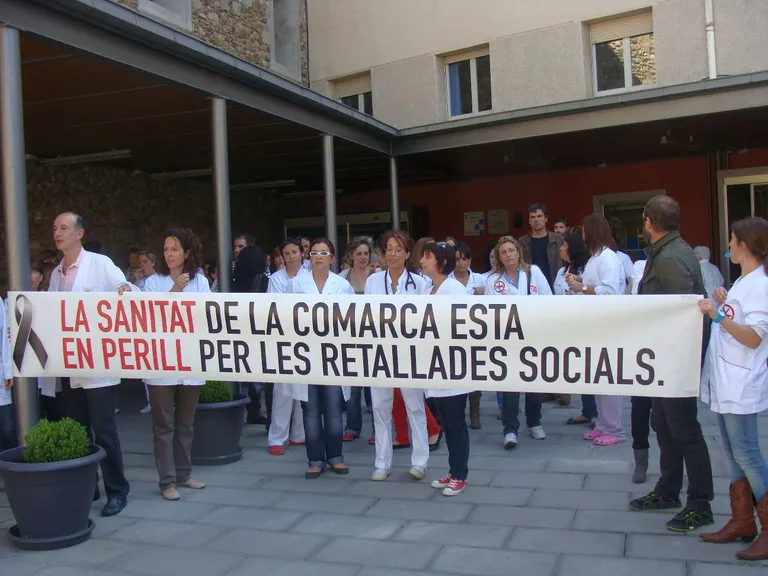 Concentració dels treballadors del Sant Hospital contra les retallades