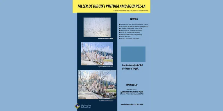 Nou taller de dibuix i pintura amb aquarel.la, a càrrec d'Albert Viladés