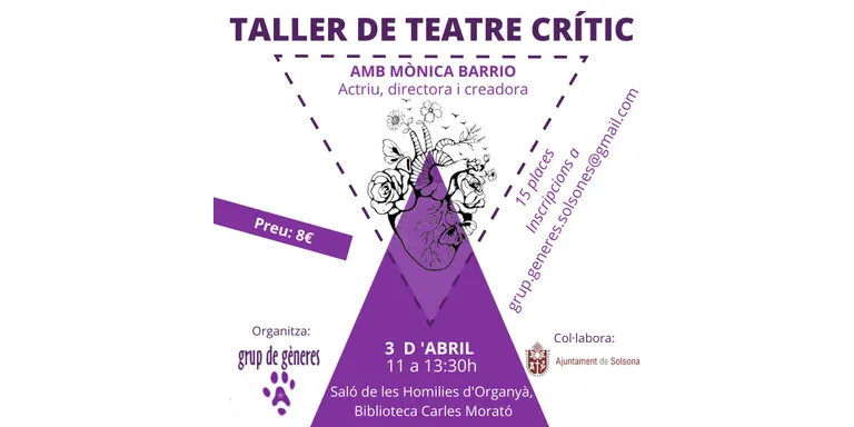 El Grup de Gèneres organitza per diumenge un taller de teatre crític amb perspectiva feminista