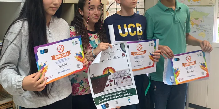 L'Escola Poblenou guanya el concurs de Cartells de la Setmana Sense Fum