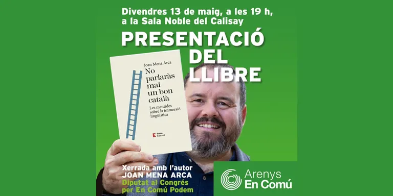 El diputat Joan Mena reflexiona sobre la immersió lingüística en el seu darrer llibre