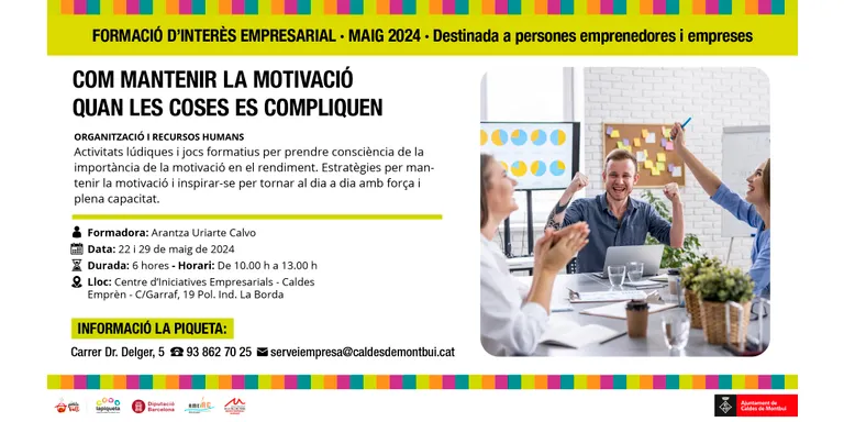 “Com mantenir la motivació quan les coses es compliquen”, la nova formació de Caldes Emprèn