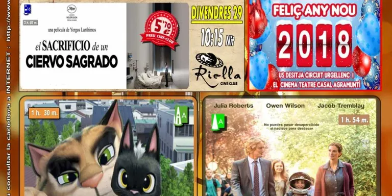 'Wonder' i 'Gats', a la cartellera de fi d'any del cinema agramuntí