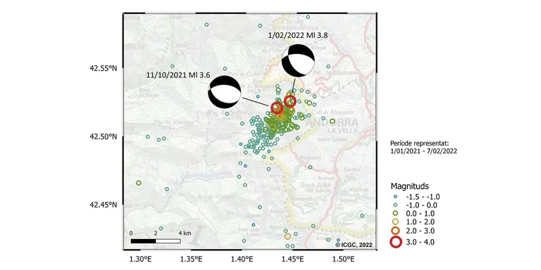 Registrades més de 50 rèpliques després del terratrèmol de magnitud 3,8 de la setmana passada a l'Alt Urgell