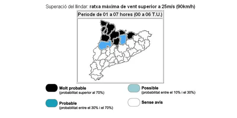 Protecció Civil activa l'alerta del Procicat per risc de fort vent
