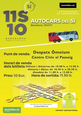 Quatre autocars es desplaçaran des de la Seu a la concentració de la Diada