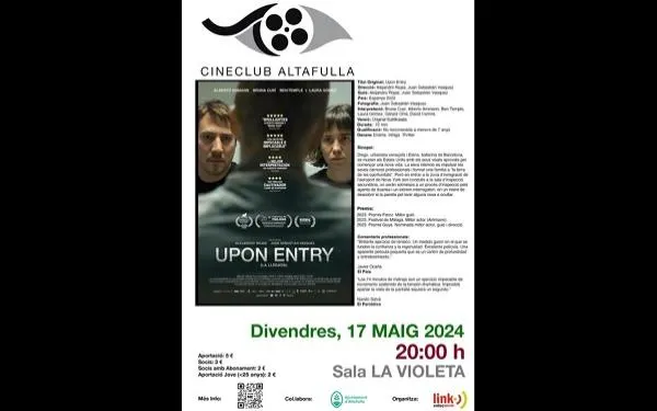 El Cineclub Altafulla Link ofereix aquest divendres ‘Upon Entry’ al Casal La Violeta