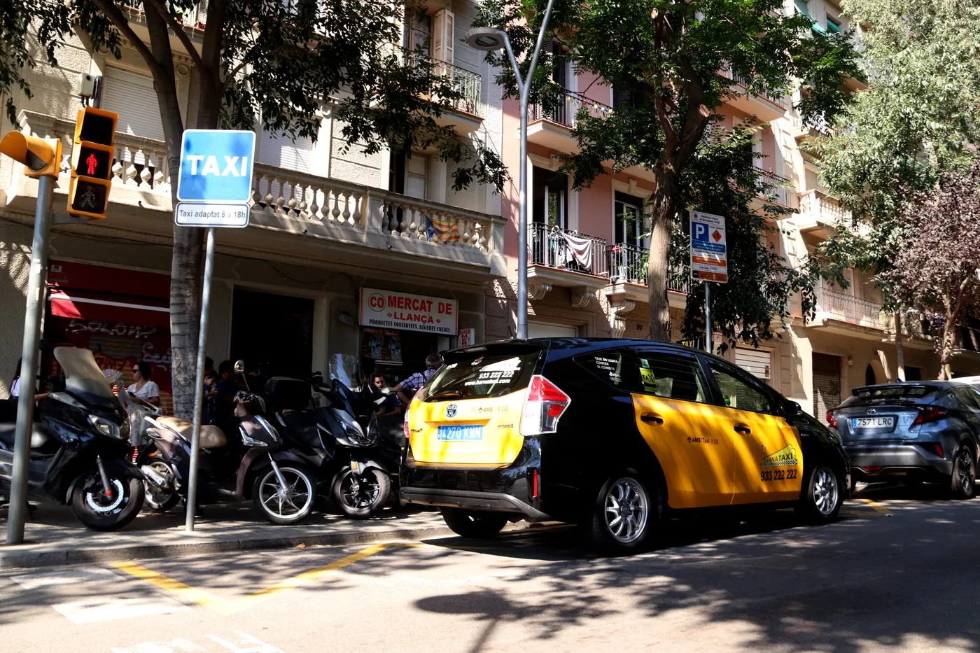 Una microparada de taxi a Barcelona.