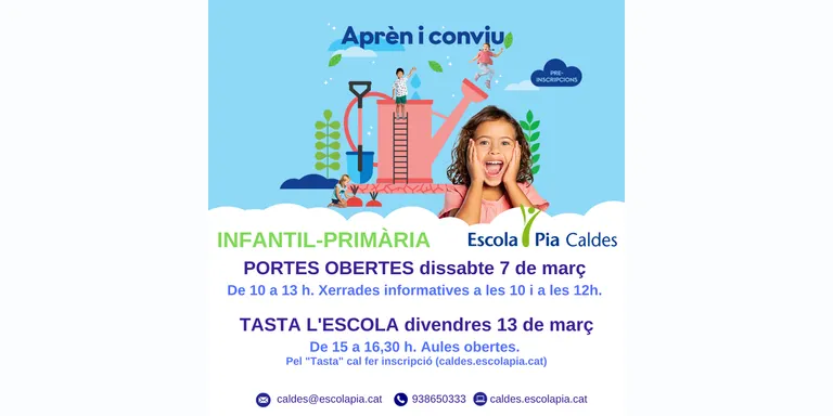 Comença el cicle de Jornades de Portes Obertes dels Centres Educatius de Caldes