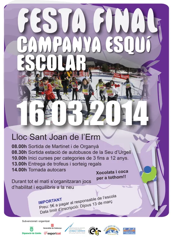 Sant Joan de l'Erm acollirà aquest diumenge la Festa de l'Esquí Escolar