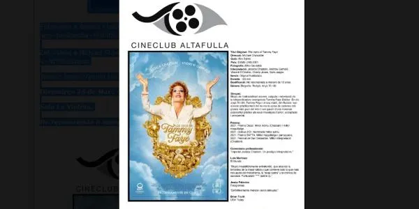 El Cineclub Altafulla Link proposa descobrir la història de la telepredicadora Tammy Faye