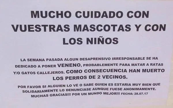 Alerta per enverinament d’animals domèstics als Munts