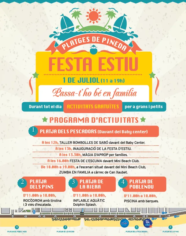 Diumenge es fa la festa de benvinguda a l'estiu a les platges de Pineda