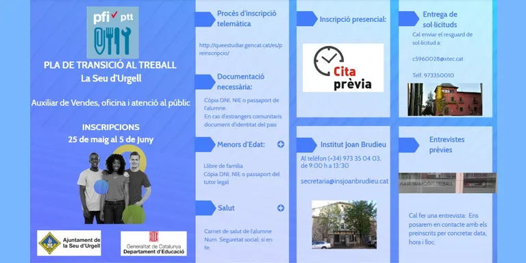 S’obren les preinscripcions del Pla de Transició al Treball 2020-2021
