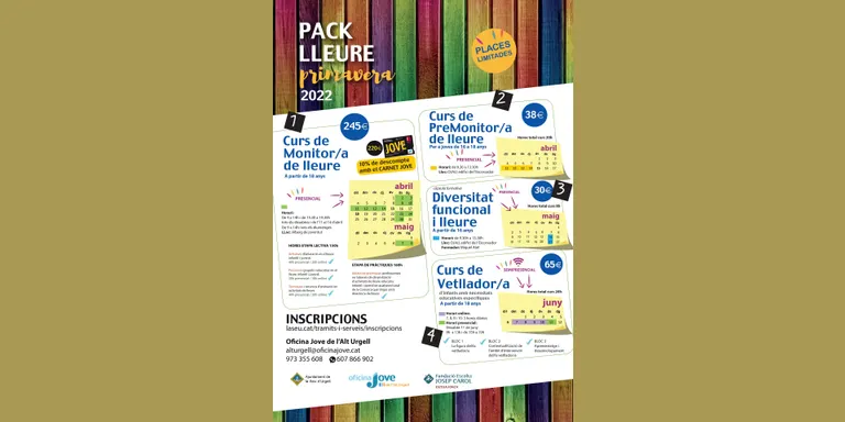L'Oficina Jove de l’Alt Urgell obre dilluns les inscripcions per a tres cursos i una càpsula formativa de lleure