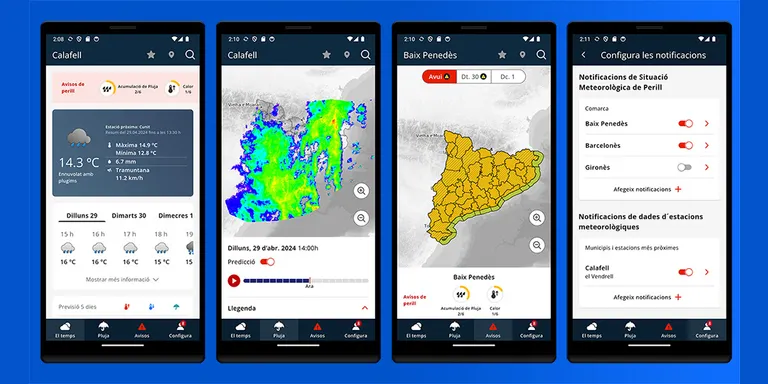 Una nova app del Meteocat permet accedir a la previsió meteorològica en temps real