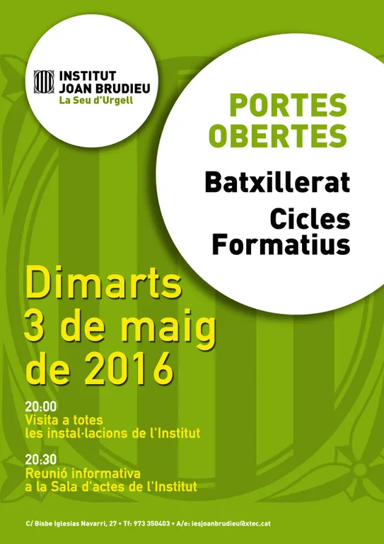 Jornada de portes obertes a l’Institut Joan Brudieu