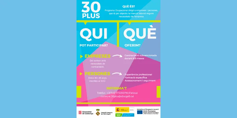 L’Alt Urgell posa en marxa el programa 30plus d’inserció laboral per a persones de 30 a 45 anys en situació d’atur