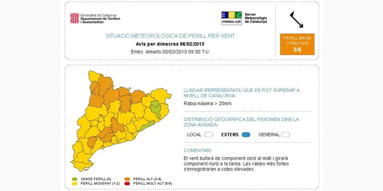 Alerta de Protecció Civil per un nou temporal de neu i vent