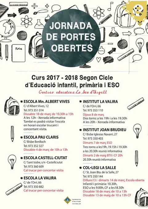 Comencen les jornades de portes obertes dels centres educatius de la Seu