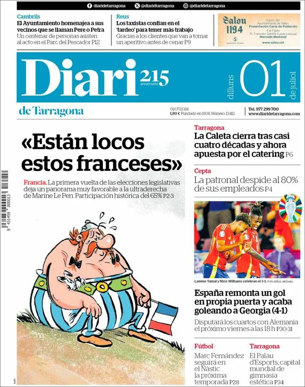 Cop d'ull als diaris d'aquest dilluns 1 de juliol