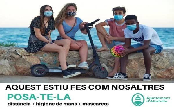 L’Ajuntament d’Altafulla impulsa la campanya #posatela, per promoure l’ús de la mascareta