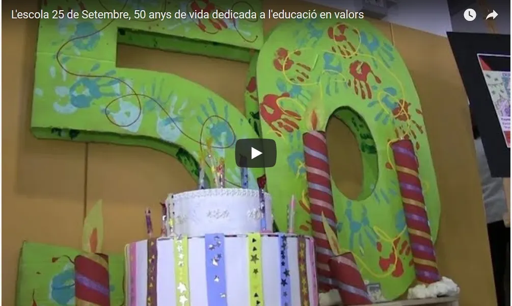 L'escola 25 de Setembre, 50 anys de vida dedicada a l'educació en valors