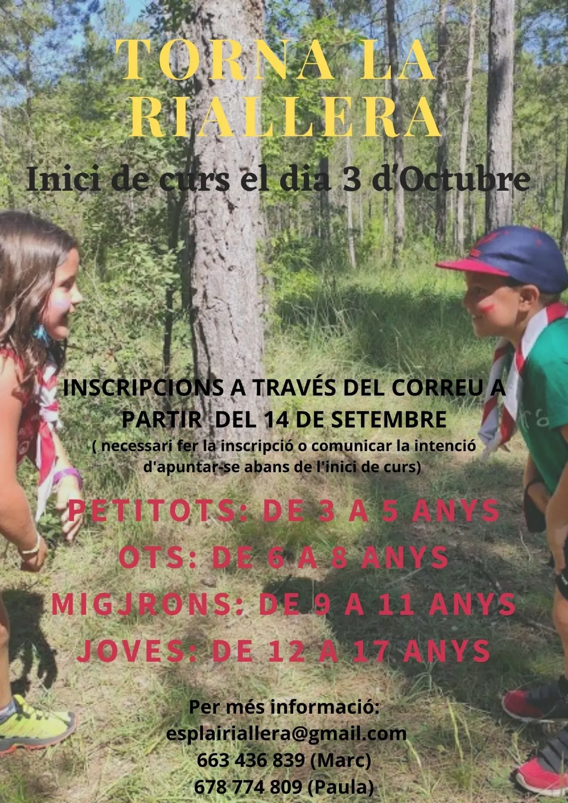 L'Esplai Riallera obre les inscripcions per aquest curs