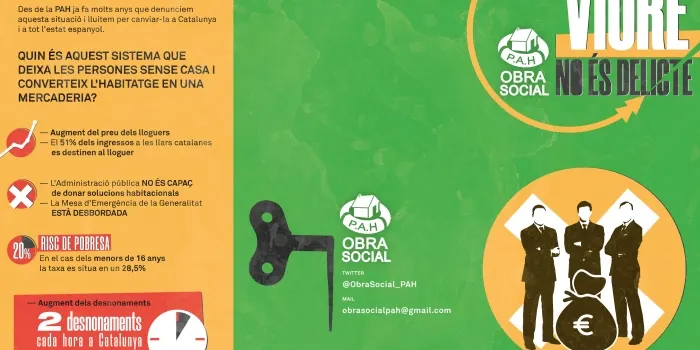 La plataforma d’Afectats per la Hipoteca presenten la campanya ‘Viure no és un delicte’