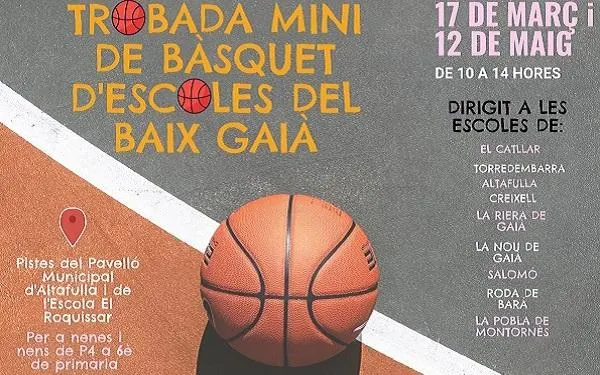 El CB Baix Gaià i el Consell Esportiu del Tarragonès convoquen dues trobades per impulsar el bàsquet al territori