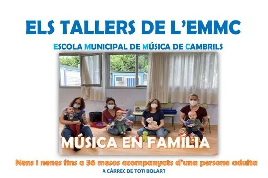 L’Escola de Música de Cambrils ofereix nous tallers familiars per a nadons de 3 mesos a 3 anys