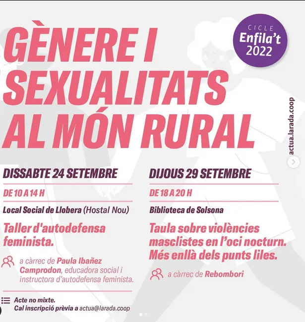 Torna el cicle Enfila't de L'Arada per parlar de Gènere i sexualitats al món rural