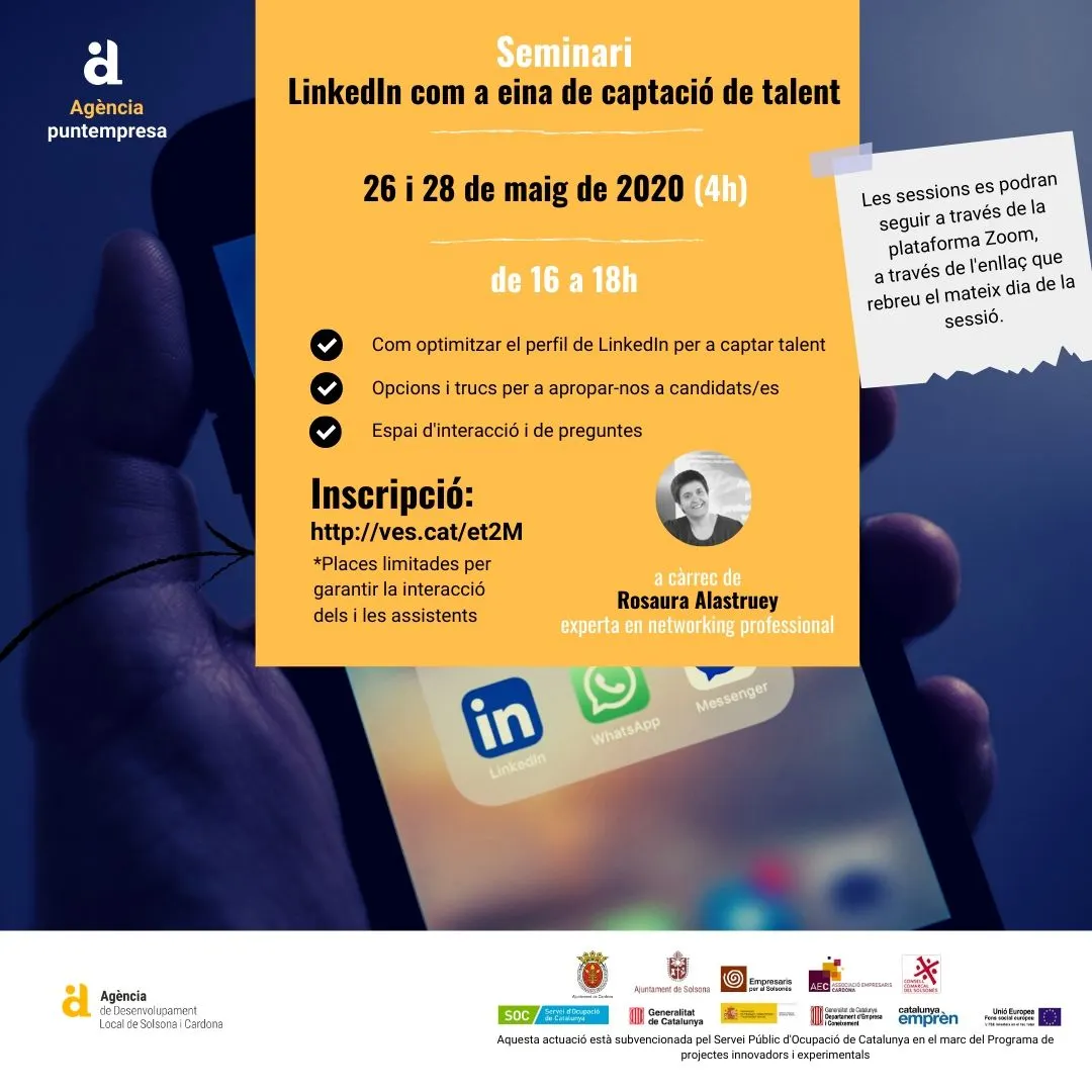 L'Agència organitza un seminari en línia per captar talent a través de LinkedIn