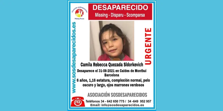 Denuncien la desaparició de Camila Rebecca Quezada, una nena de Caldes de 6 anys de la qual no es té notícia des del 31 d’agost