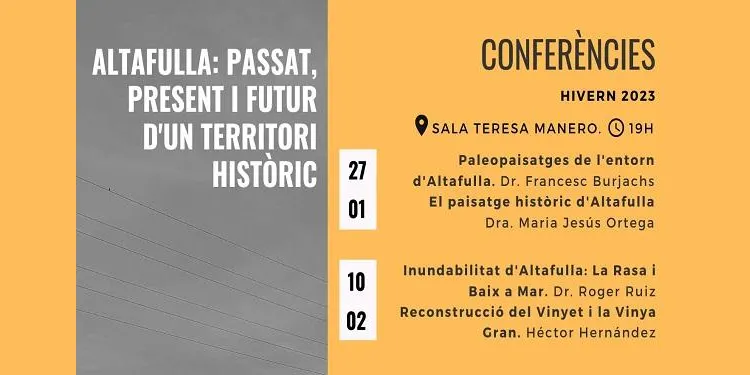 El Centre d’Estudis d’Altafulla enceta aquest divendres el Cicle de Conferències ‘Altafulla: passat, present i futur d’un territori històric’