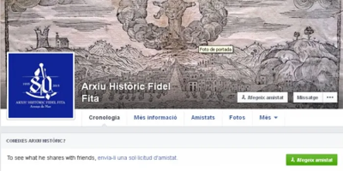 L'Arxiu Fidel Fita segueix entrant a les xarxes socials