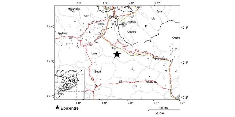 Un terratrèmol de 3,1 graus sacseja la Cerdanya