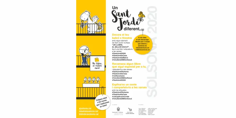 Solsona proposa celebrar Sant Jordi decorant balcons i finestres i amb recomanacions lectores a les xarxes socials