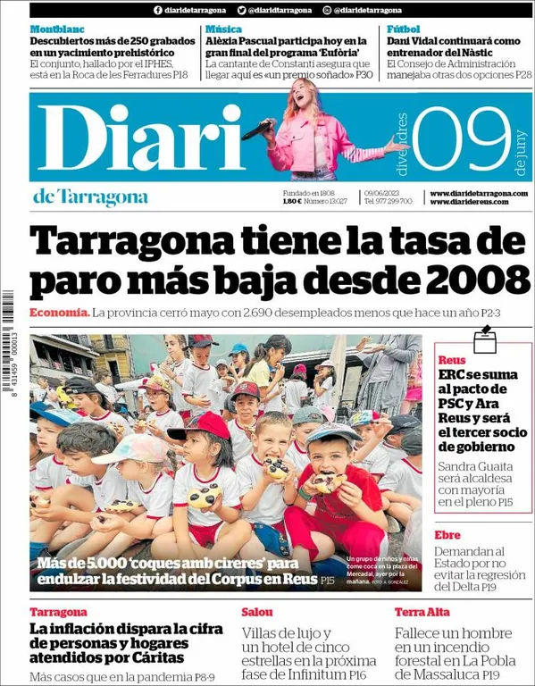 Consulta les portades dels diaris d'aquest 9 de juny