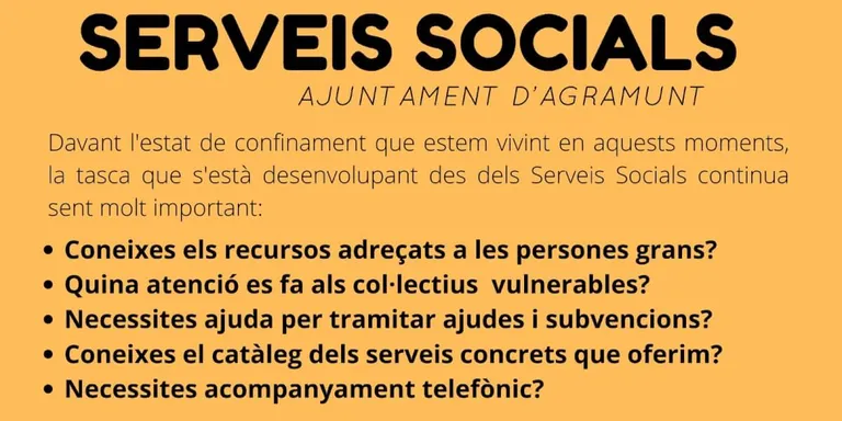 Creix el nombre de famílies ateses pels Serveis Socials arran de la Covid-19
