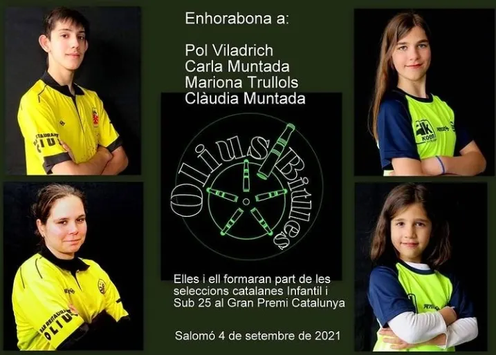 Quatre joves de l'Olius Bitlles són cridats per la selecció de la Federació Catalana de Bitlles