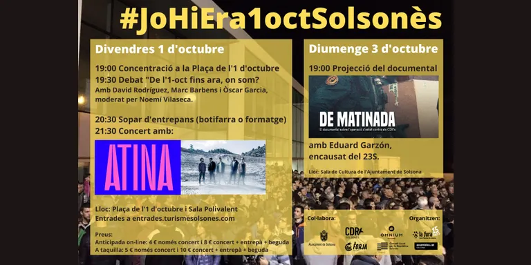 Les entitats independentistes del Solsonès programen una doble jornada d'activitats per commemorar el 4t aniversari de l'1-O