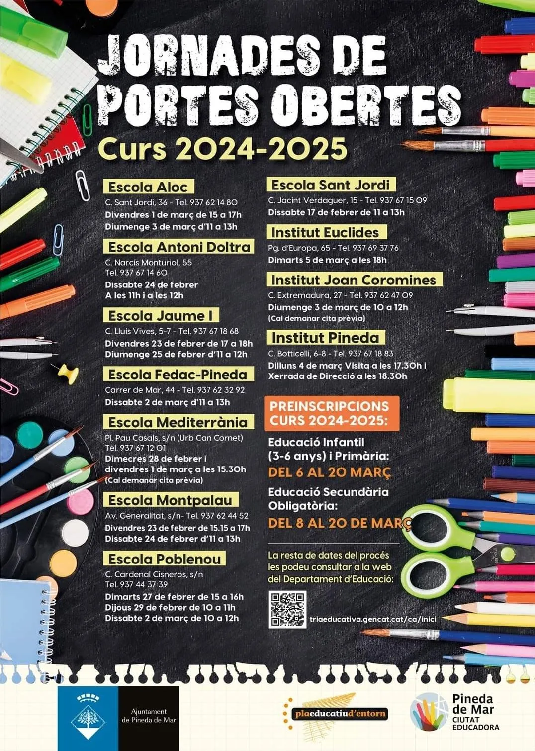 Els centres educatius de Pineda fan aquestes dies Jornades de Portes Obertes