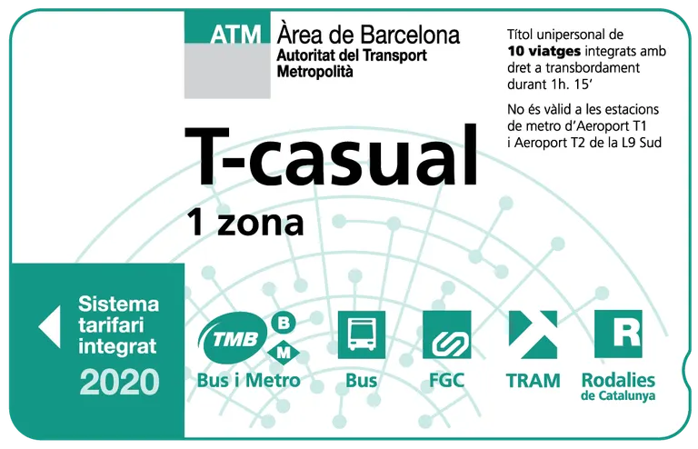 La T-Casual substituirà la T-10: serà més cara i no permetrà picar dues vegades seguides