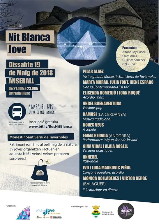 Sant Serni de Tavèrnoles, escenari de la Nit Blanca Jove 2018 a l'Alt Urgell
