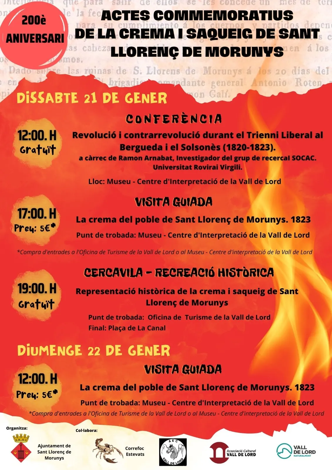 <strong>Sant Llorenç commemora aquest cap de setmana els 200 anys de la crema i el saqueig del poble</strong>