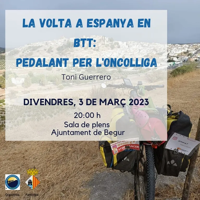 Toni Guerrero presenta a Begur el seu repte solidari “Pedalant per l’Oncolliga”
