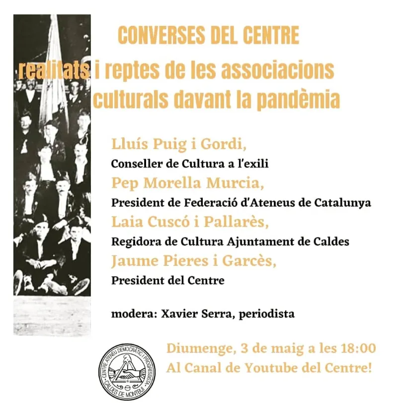 El Centre Democràtic proposa una xerrada sobre les associacions culturals i la pandèmia